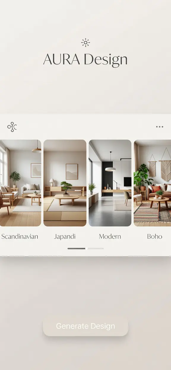 DecorAI style selector for interior styling app